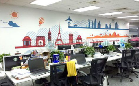 登封教你设计办公室墙绘的方法。