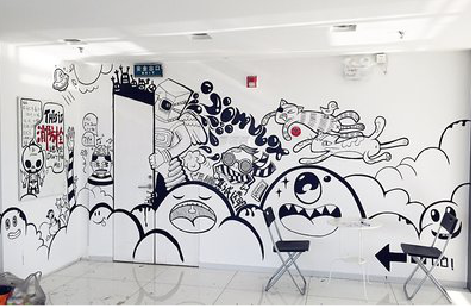 登封手绘墙并非传统涂鸦。